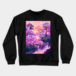 Exotic Tropical Trees Sakura Paradise Crewneck Sweatshirt